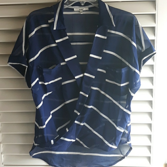 Papaya sheer blouse with button-up front - Picture 1 of 7